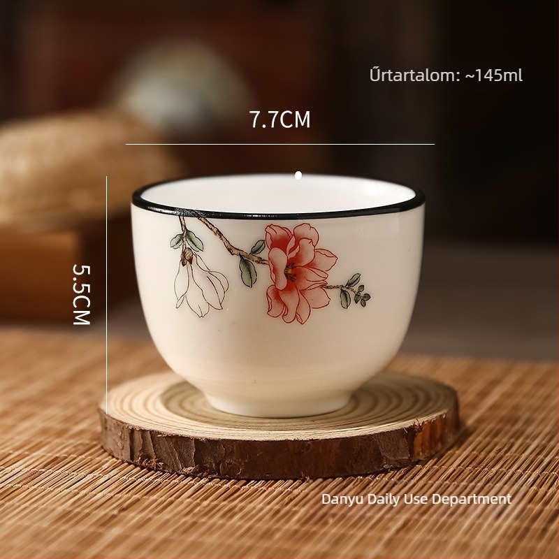 Porcelán teáscsésze háztartási használatra, kis Gongfu-stílusú kínai teáscsésze