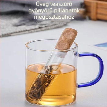 Boroszilikát üvegből készült teainfúzor kísérleti csővel és fedéllel, hordozható, továbbfejlesztett teafilter