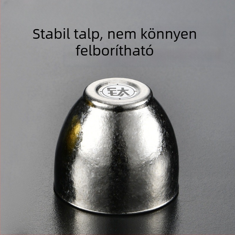Tiszta titánból készült pohárkészlet borhoz, szakéhoz és teához – dupla falú szigetelt poharak, kóstoló pohár, mester pohár, tea szolgálat, üzleti ajándék