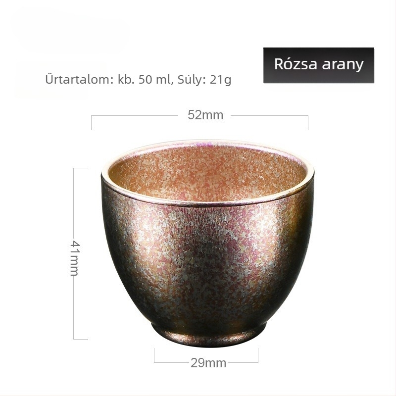Tiszta titánból készült pohárkészlet borhoz, szakéhoz és teához – dupla falú szigetelt poharak, kóstoló pohár, mester pohár, tea szolgálat, üzleti ajándék