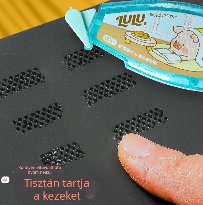 Kétoldalas korrektor-szalag, 6 mm, átlátszó, 8 m hosszú, iskolai és irodai használatra, foltot nem hagy
