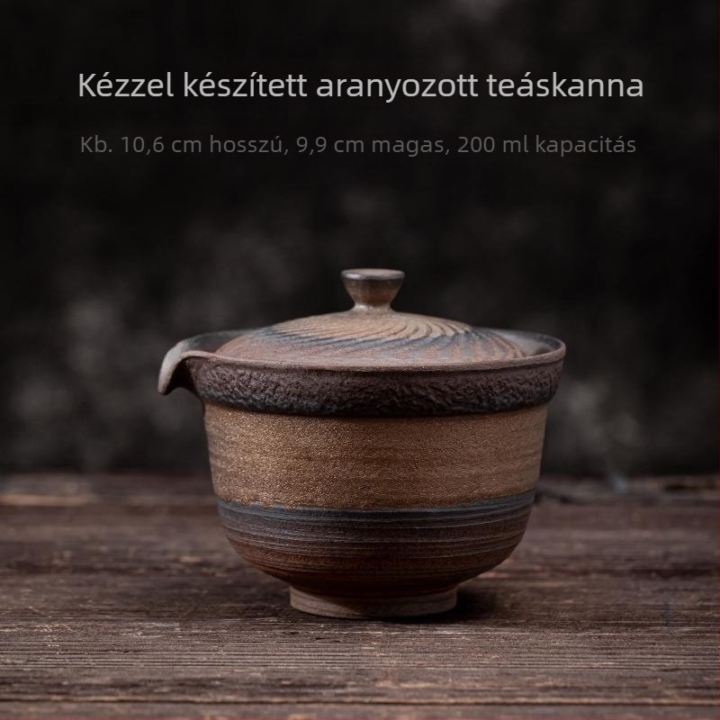 Háromrészes teáskészlet japán stílusban vas-glazúros teáskelyes tál a tea elkészítéséhez