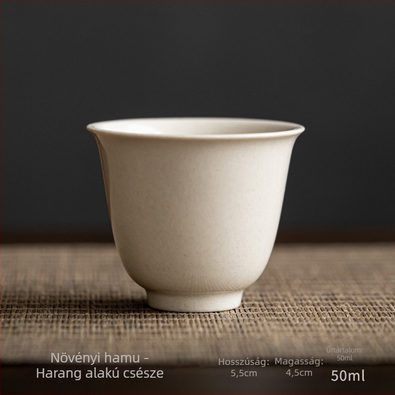 Vintage Gongfu teás készlet: kézzel formázott virágos porcelán teás pohár, fő pohár és kis tál, hamvas szürke máz