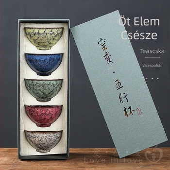 Jianzhan Kung Fu teáscsésze ezüstbe ágyazott kerámiából, otthoni használatra