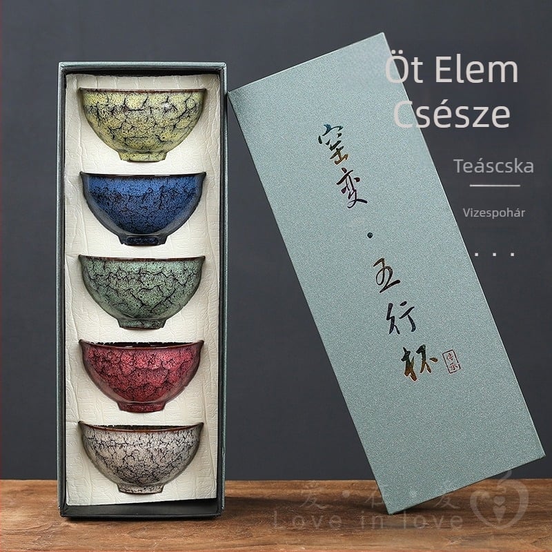 Jianzhan Kung Fu teáscsésze ezüstbe ágyazott kerámiából, otthoni használatra