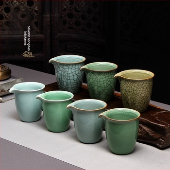 Celadon porcelán teáskanna repedezett mázzal, fairness cup, teakeverő osztó és teáskanna – Kungfu tea kiegészítők