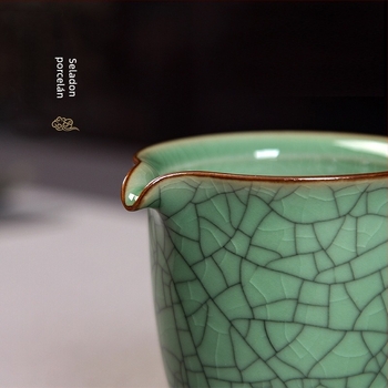 Celadon porcelán teáskanna repedezett mázzal, fairness cup, teakeverő osztó és teáskanna – Kungfu tea kiegészítők