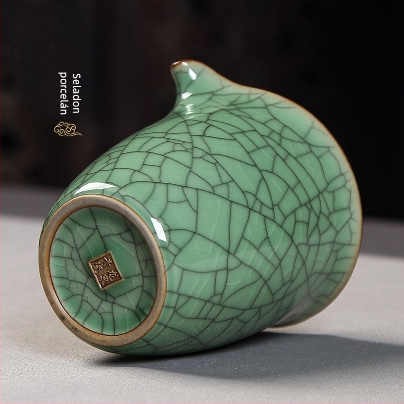 Celadon porcelán teáskanna repedezett mázzal, fairness cup, teakeverő osztó és teáskanna – Kungfu tea kiegészítők