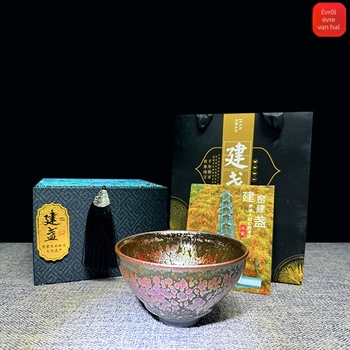 Új stílusú Jianzhan fekete porcelán teás pohár Buddha pocakformájú otthoni teaceremóniához – ajándékdobozt tartalmazó készlet