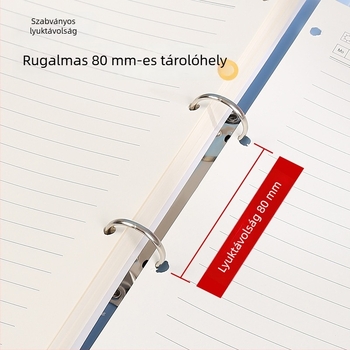 A4-es méretű kétlyukas O-típusú mappa – dokumentumokhoz, színes, minimalist jegyzetfüzet-tartó