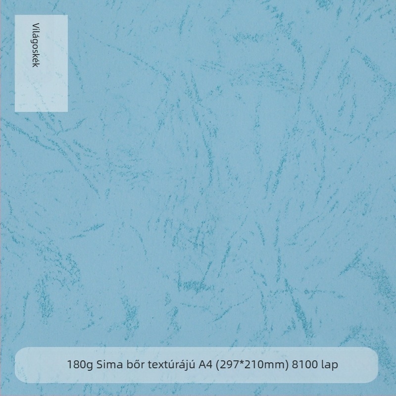 A4 méretű, 180 g-os sík bőrtextúrájú kötőpapír dokumentumokhoz, 210 × 297 mm