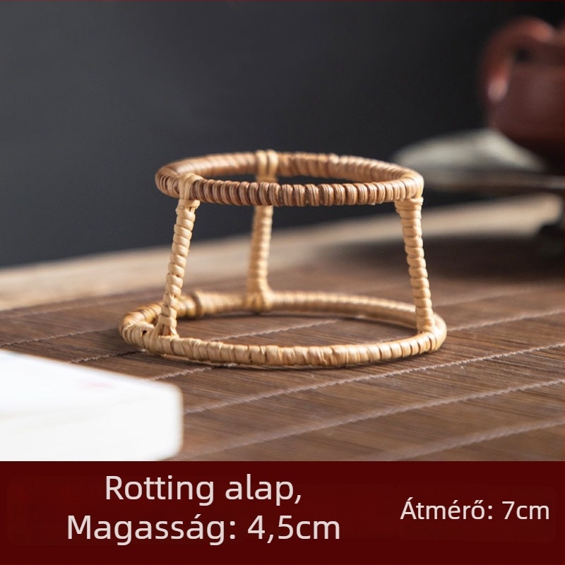 Rattanból szőtt teafilter, hálós szűrővel Kung Fu teáskészlethez