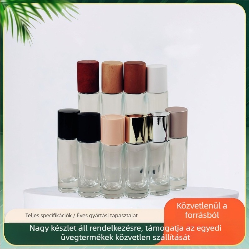 10 ml-es átlátszó üveg parfümös flakon snap-on fedővel, hordozható újratölthető szóróflakon, kis kapacitású, luxus dizájn