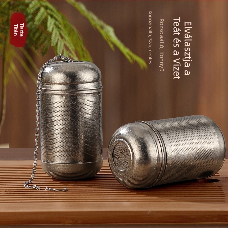 Tiszta titánium teafilter háló – univerzális tea filter és vízszétválasztó kamra, könnyű és hordozható