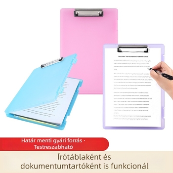 Átlátszó A4-es fájlbox tollrekesszel, írófelülettel és dokumentumdobozzal, vízálló PP anyagból