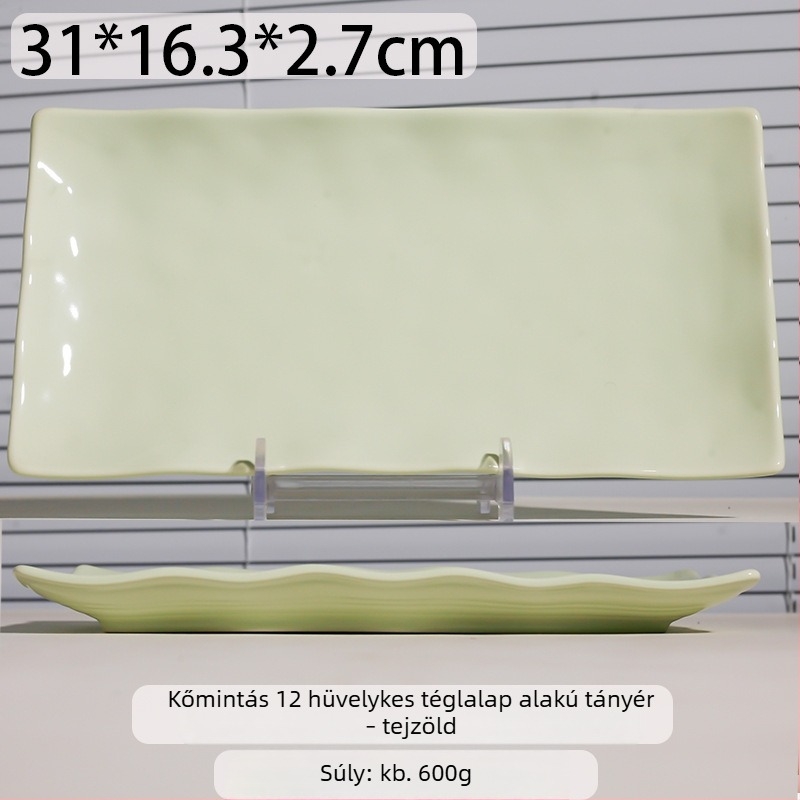Krémszínű porcelán téglalap alakú tál dupla fogantyúval, alkalmas sütéshez, desszertekhez és harapnivalókhoz