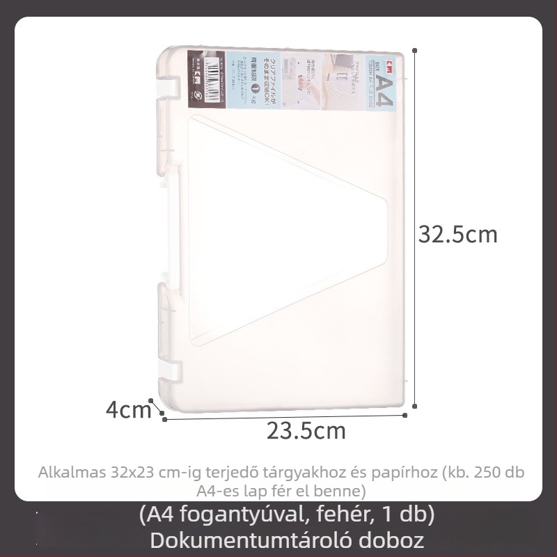 A4-es fájlbox, asztali tároló doboz fedéllel, A5-ös nyugta rendező, dokumentumok és bizonyítványok tárolója