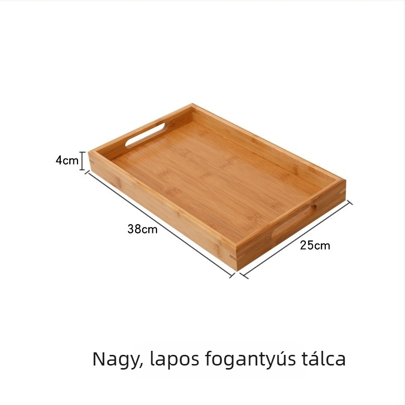 Szállodai használatra készült téglalap alakú bambusztálca reggelire, Kung Fu teás tál és víz pohár tálca a szolgáláshoz