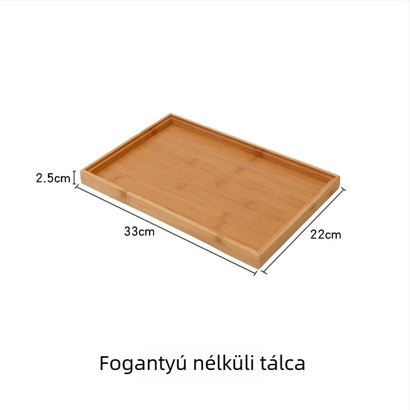 Szállodai használatra készült téglalap alakú bambusztálca reggelire, Kung Fu teás tál és víz pohár tálca a szolgáláshoz