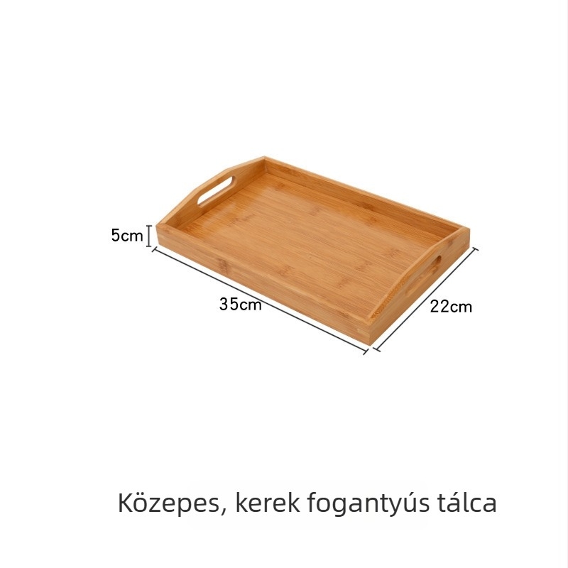 Szállodai használatra készült téglalap alakú bambusztálca reggelire, Kung Fu teás tál és víz pohár tálca a szolgáláshoz