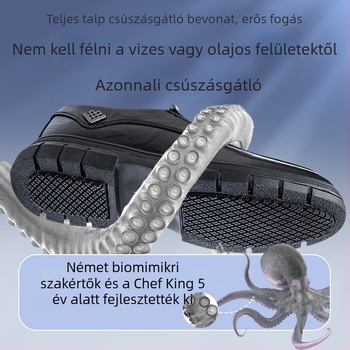 Dinggu szakács cipő: csúszásmentes, vízálló, olajálló, könnyű hátsó konyhára, férfiaknak, fekete bőr