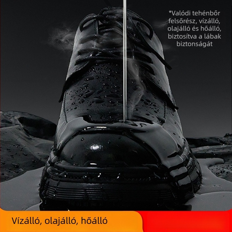 Dinggu szakács cipő: csúszásmentes, vízálló, olajálló, könnyű hátsó konyhára, férfiaknak, fekete bőr
