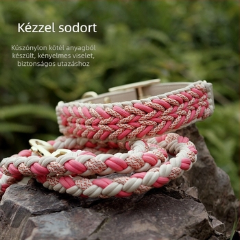 Kézzel szőtt nylon nyakörv és póráz közepes és nagy testű kutyáknak