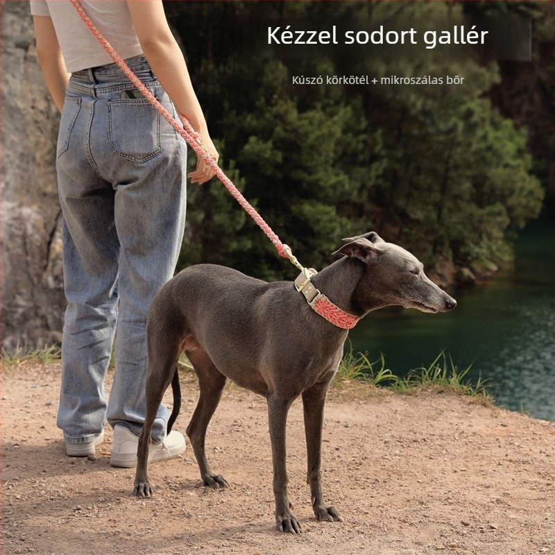 Kézzel szőtt nylon nyakörv és póráz közepes és nagy testű kutyáknak