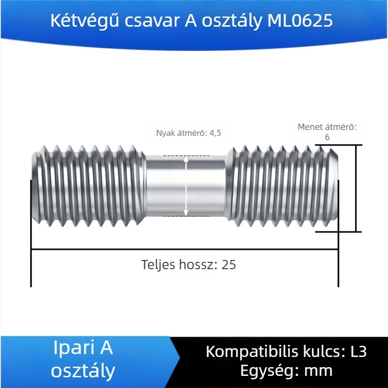 12.9 osztályú nagy szilárdságú csavarorsók, dupla végű csavarok, csavarok, dübelek, nyomólemez öntőforma, M12–M36