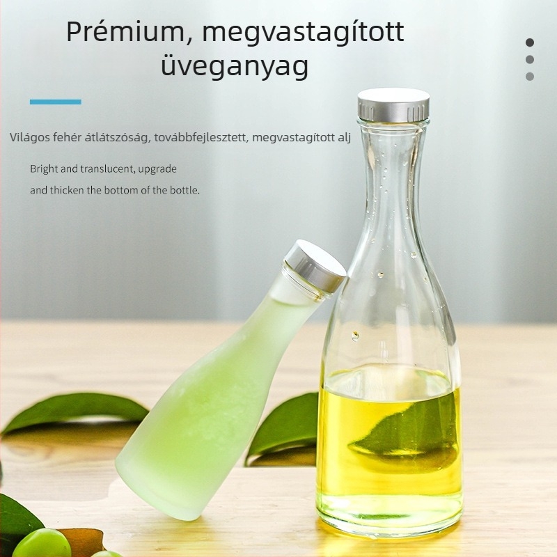 Átlátszó üveg italokhoz, ideális tej-teához és otthon készített gyümölcsborhoz; zárható üveg, kreatív dizájn.