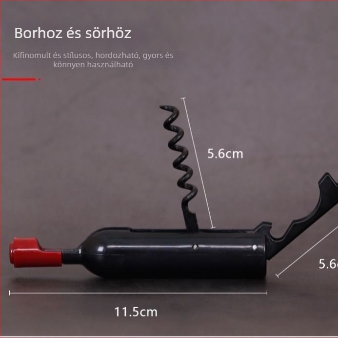 Otthoni használatra tervezett többfunkciós borosüvegnyitó, sörnyitóval