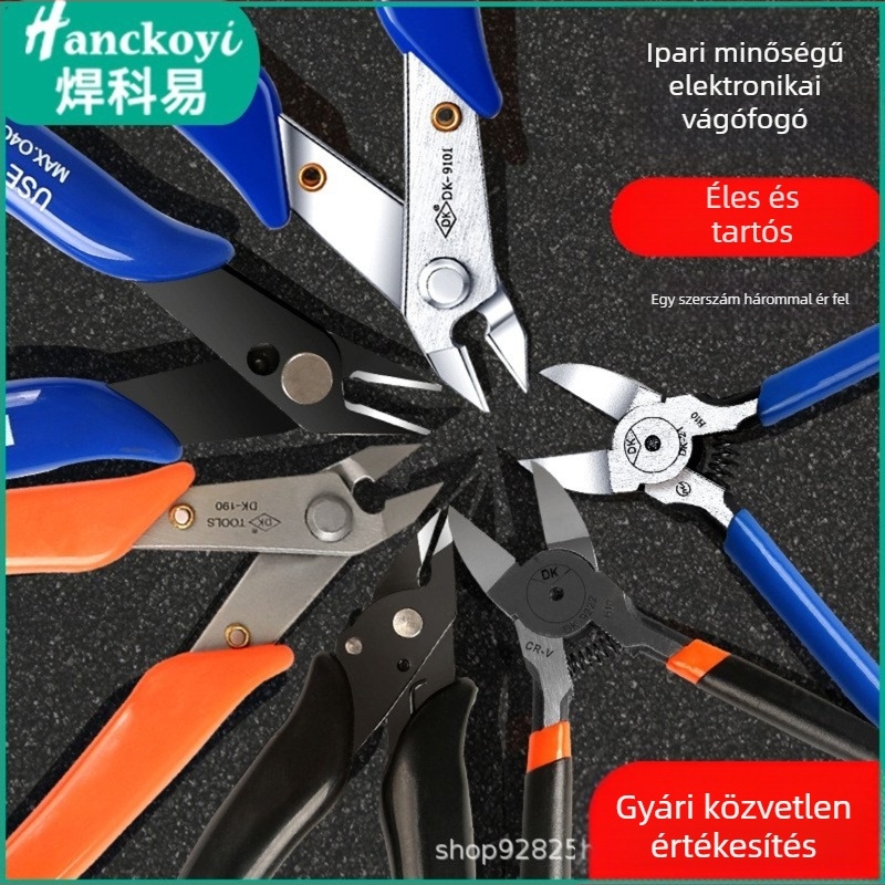 170-es modell — 5 hüvelykes mini diagonális csípőfogó DIY elektronikai használatra, króm-vanádium acélból, lágy anyagok vágására (drót, műanyag, drótháló)