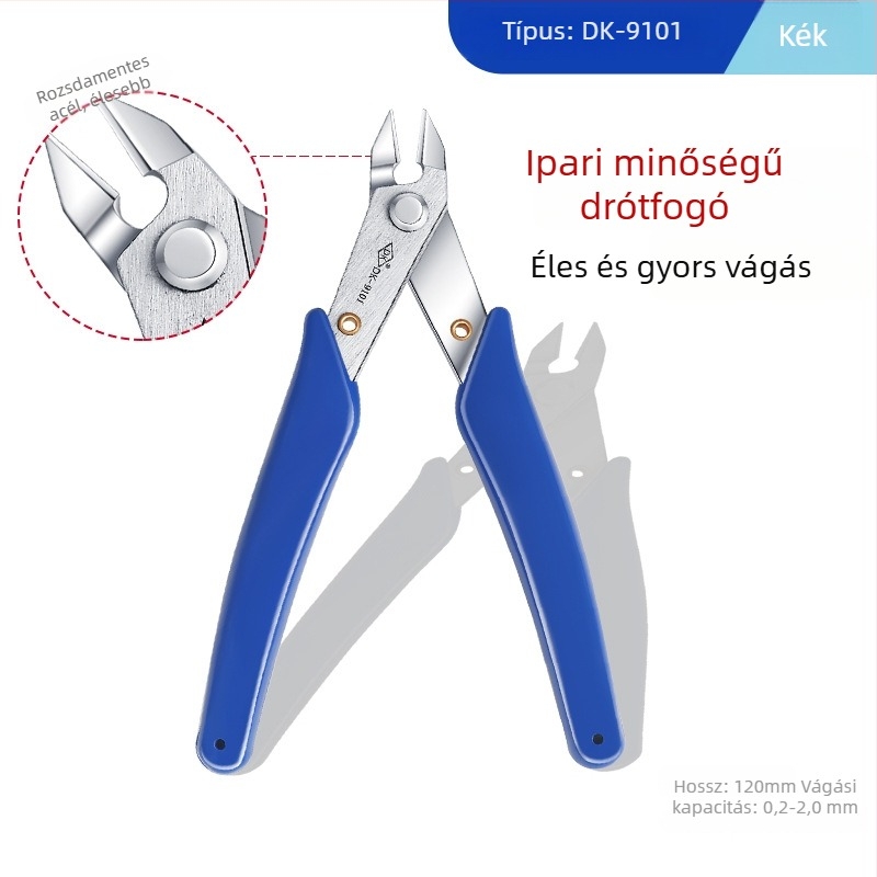 170-es modell — 5 hüvelykes mini diagonális csípőfogó DIY elektronikai használatra, króm-vanádium acélból, lágy anyagok vágására (drót, műanyag, drótháló)