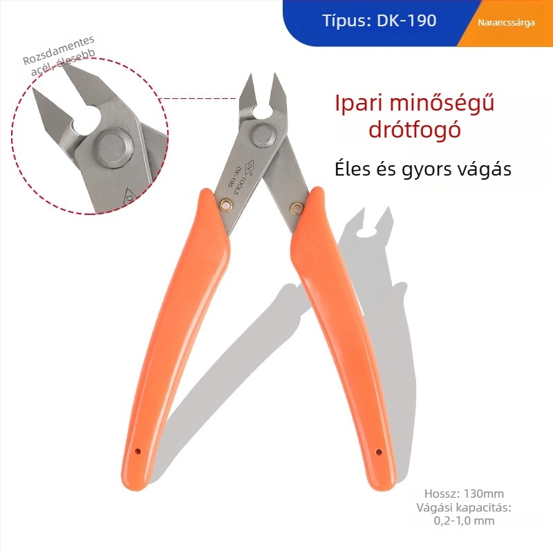 170-es modell — 5 hüvelykes mini diagonális csípőfogó DIY elektronikai használatra, króm-vanádium acélból, lágy anyagok vágására (drót, műanyag, drótháló)