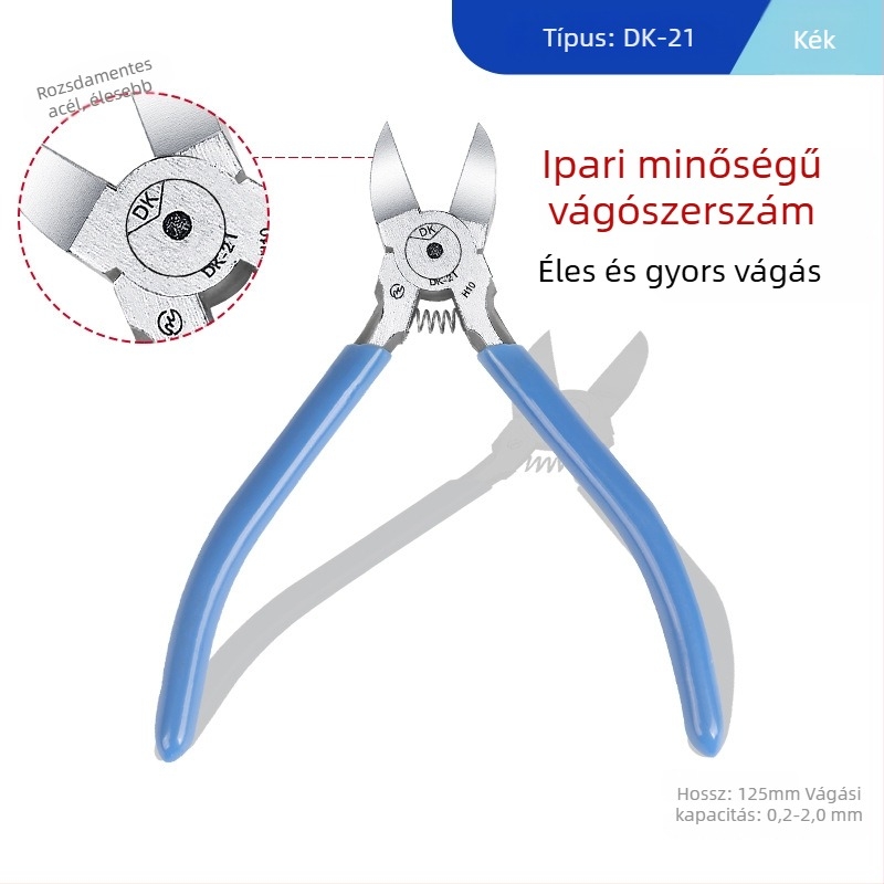 170-es modell — 5 hüvelykes mini diagonális csípőfogó DIY elektronikai használatra, króm-vanádium acélból, lágy anyagok vágására (drót, műanyag, drótháló)