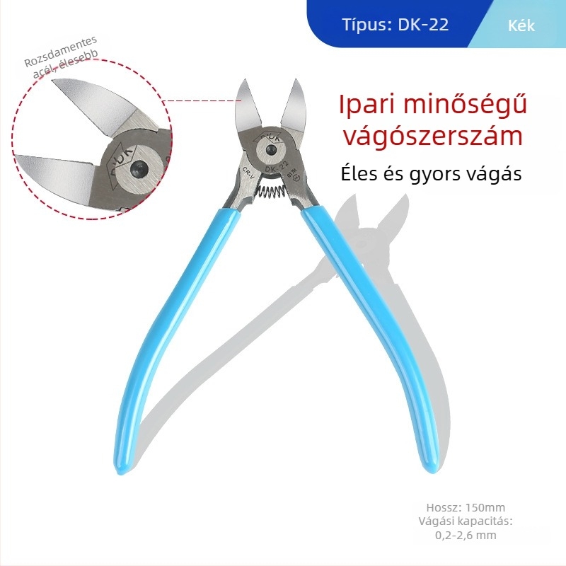 170-es modell — 5 hüvelykes mini diagonális csípőfogó DIY elektronikai használatra, króm-vanádium acélból, lágy anyagok vágására (drót, műanyag, drótháló)