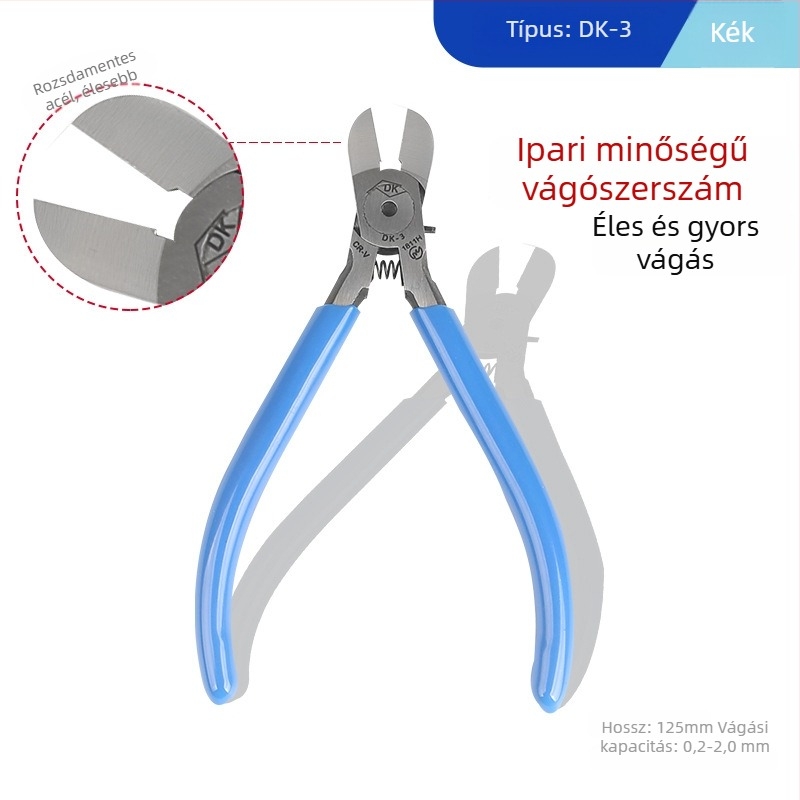 170-es modell — 5 hüvelykes mini diagonális csípőfogó DIY elektronikai használatra, króm-vanádium acélból, lágy anyagok vágására (drót, műanyag, drótháló)