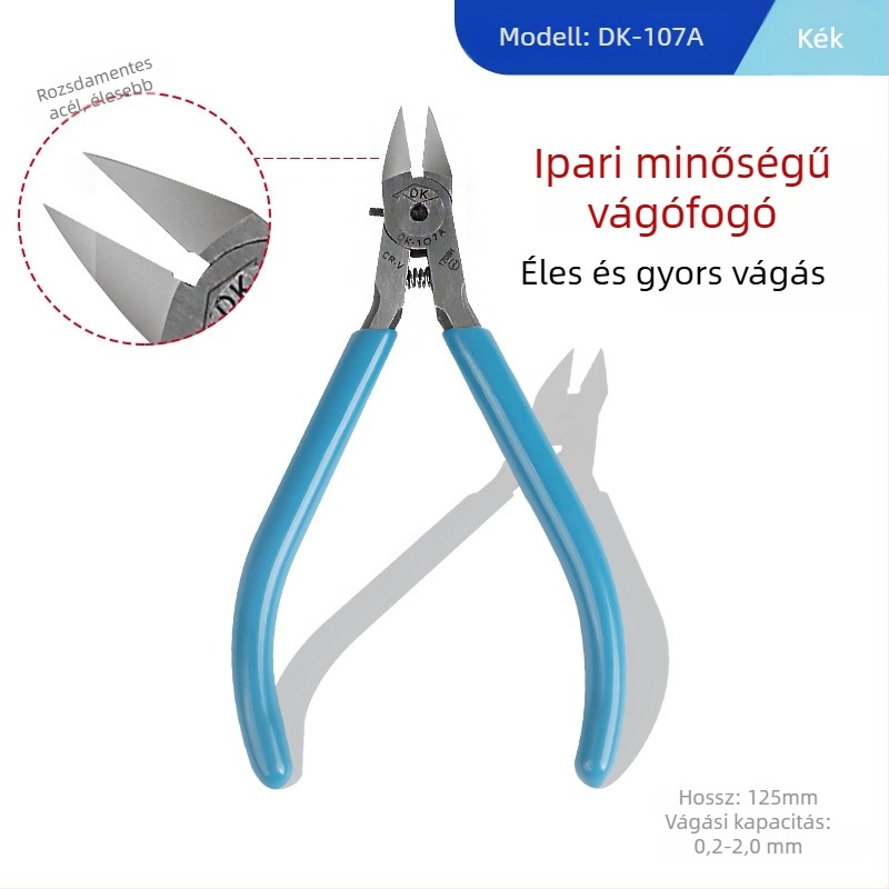 170-es modell — 5 hüvelykes mini diagonális csípőfogó DIY elektronikai használatra, króm-vanádium acélból, lágy anyagok vágására (drót, műanyag, drótháló)