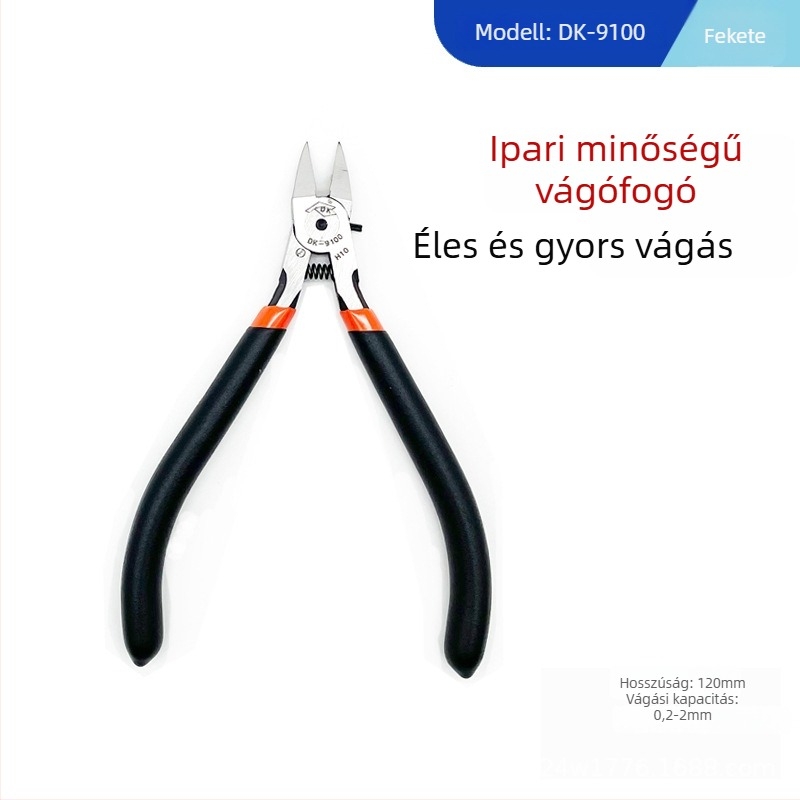 170-es modell — 5 hüvelykes mini diagonális csípőfogó DIY elektronikai használatra, króm-vanádium acélból, lágy anyagok vágására (drót, műanyag, drótháló)