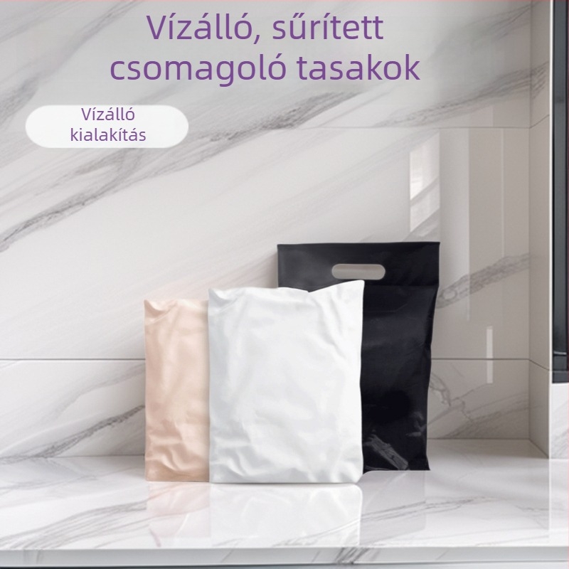 Kétszintes, átlátszó tote táska, vízálló, ruházati termékekhez ajándékcsomagoláshoz
