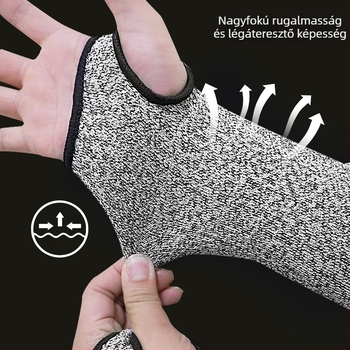 Hosszított vágásálló ujjjvédők, HPPE 5. szint, védőhüvely a felkarra a karcolások ellen, harapás- és vágásálló, perforáció elleni védelem, munkahelyi kesztyűk