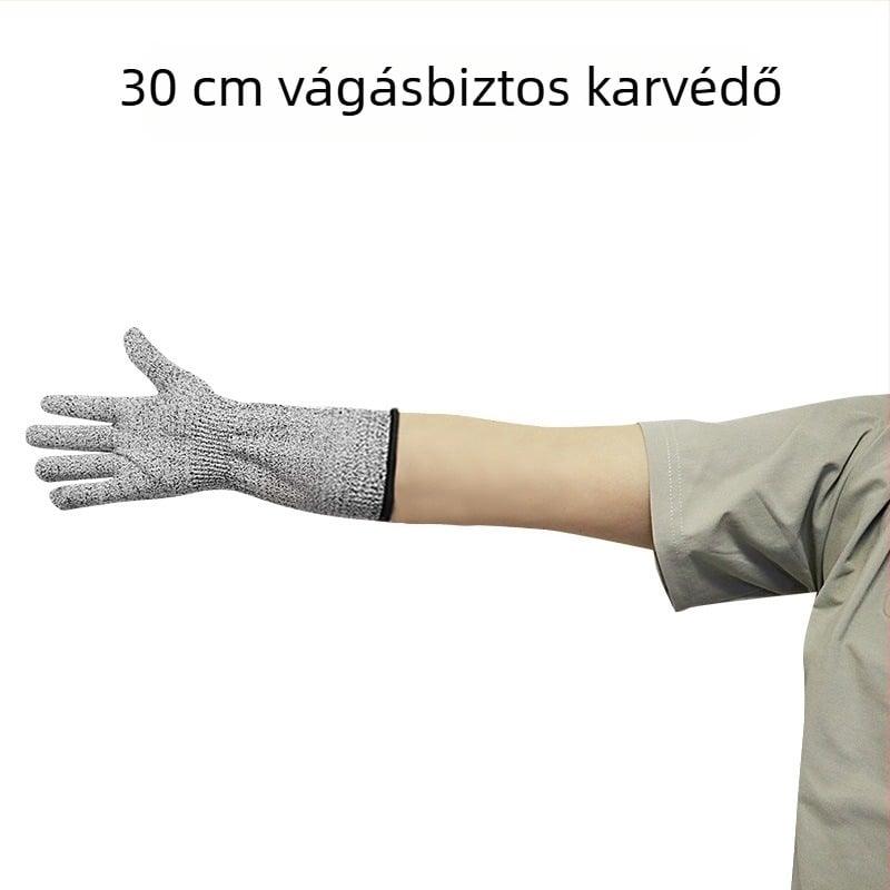 Hosszított vágásálló ujjjvédők, HPPE 5. szint, védőhüvely a felkarra a karcolások ellen, harapás- és vágásálló, perforáció elleni védelem, munkahelyi kesztyűk