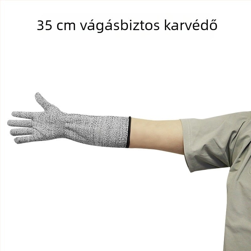 Hosszított vágásálló ujjjvédők, HPPE 5. szint, védőhüvely a felkarra a karcolások ellen, harapás- és vágásálló, perforáció elleni védelem, munkahelyi kesztyűk