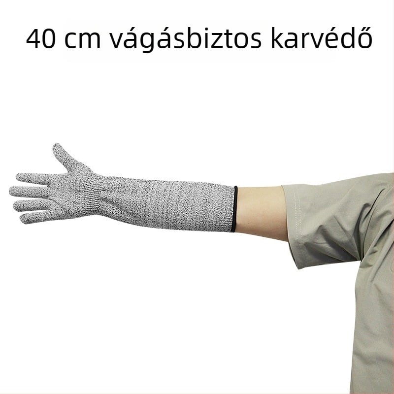 Hosszított vágásálló ujjjvédők, HPPE 5. szint, védőhüvely a felkarra a karcolások ellen, harapás- és vágásálló, perforáció elleni védelem, munkahelyi kesztyűk