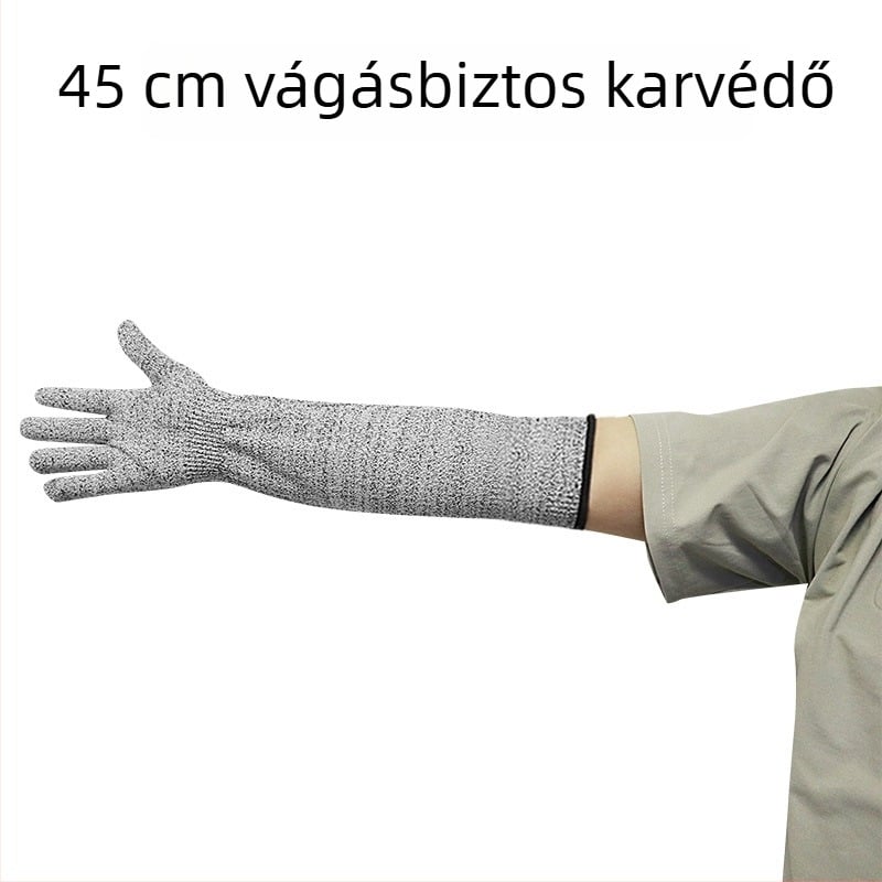 Hosszított vágásálló ujjjvédők, HPPE 5. szint, védőhüvely a felkarra a karcolások ellen, harapás- és vágásálló, perforáció elleni védelem, munkahelyi kesztyűk