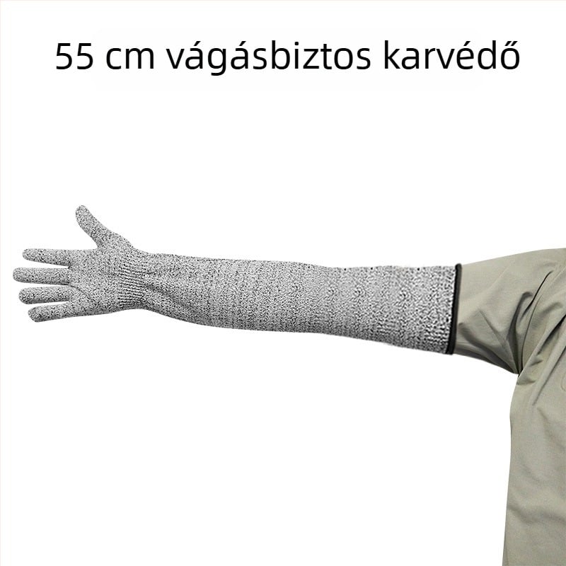 Hosszított vágásálló ujjjvédők, HPPE 5. szint, védőhüvely a felkarra a karcolások ellen, harapás- és vágásálló, perforáció elleni védelem, munkahelyi kesztyűk
