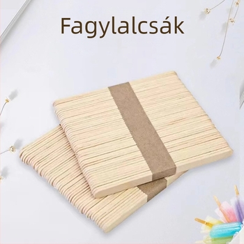 100 darab élelmiszer-minőségű egyszer használatos fa fagylaltpálcikák