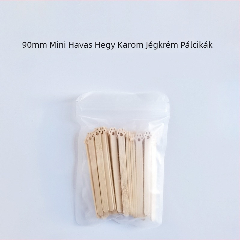 Egyszer használatos bambusz fagylaltpálcikák gyerekeknek, mesefigurás gyümölcsös motívumokkal, biológiailag lebomló.