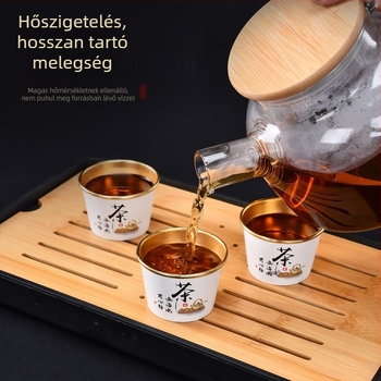 Egyszer használatos Kung Fu teás pohár, arany fóliás papír pohár, extra vastag, kis kapacitású 100 ml alatt, otthoni és vendéglátói használatra