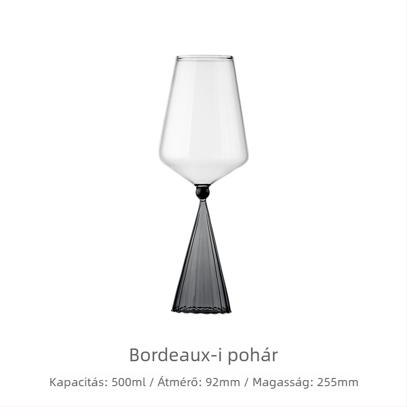 Elegáns burgundi boros pohárkészlet decantálóval, otthoni használatra, esküvői ajándék díszdobozban